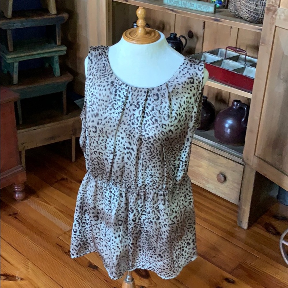 Elementz Large Silky Animal Print Sleeveless Top